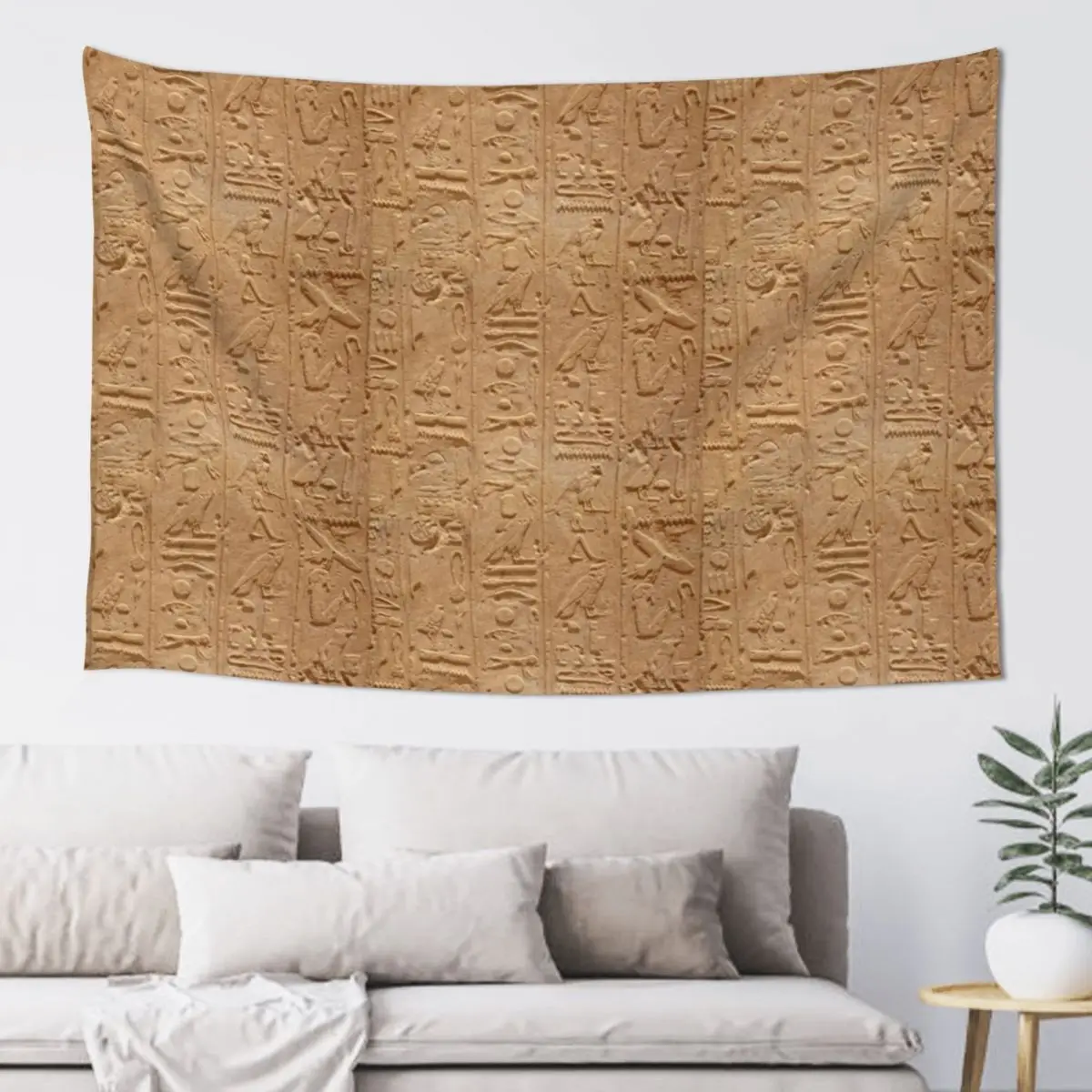 

Egyptian hieroglyph on wall in Egypt Karnak temple. Tapestry Room Decor Home Decoration Accessories Tapestry