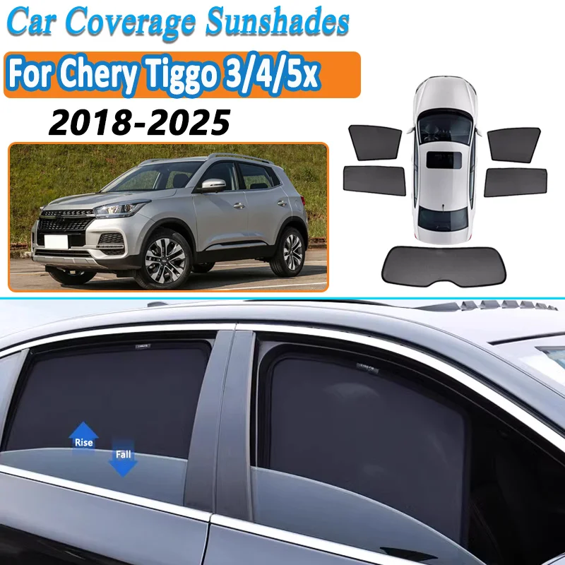 

Car Mesh Shades For Chery Tiggo 3 4 5x 2018~2025 Window Sunshades Sunscreen Privacy Curtains Auto Accessories Sun Visor Mosquito