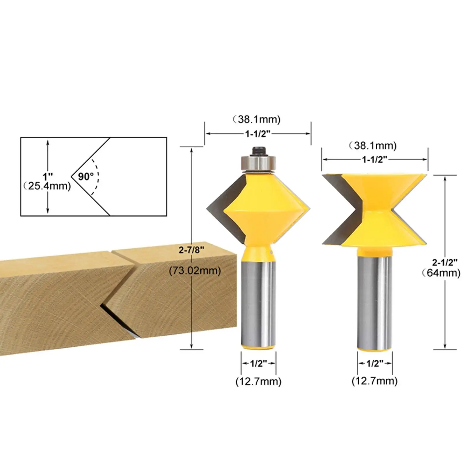 2 Pieces Handrail Router Bit Milling Cutter for 15225 15225A 15225B Options Particle Board