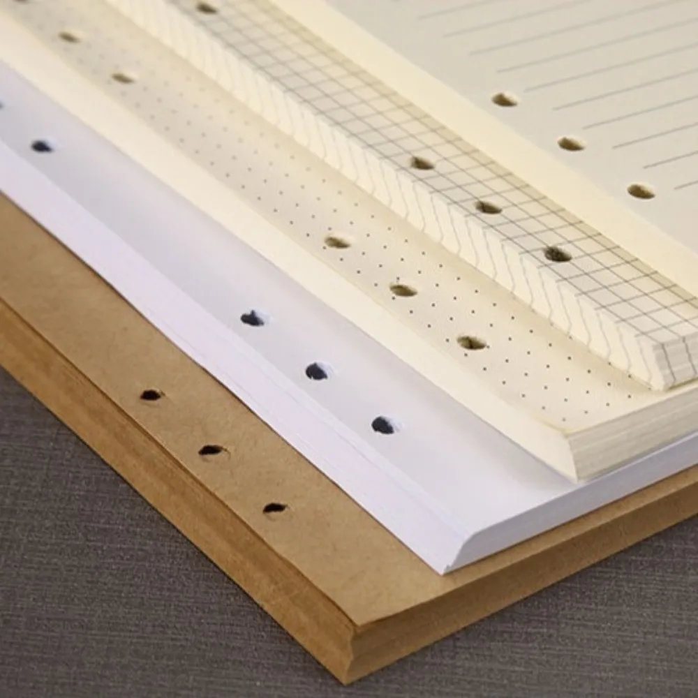 80 ورقة A5 A6 A7 فضفاضة ورقة الملء بطانة ورقة شبكة شعرية فارغة كونيل القرطاسية الداخلية الملء دوامة الموثق ورقة