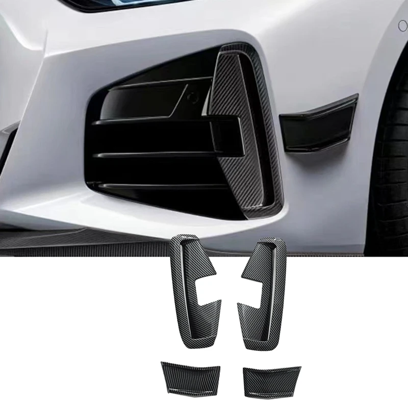 Car Front Bumper Side Canards Splitter Spoiler For BMW 4 Series G22 MP 2021-2024 Front Wind Blade Fang Spoiler