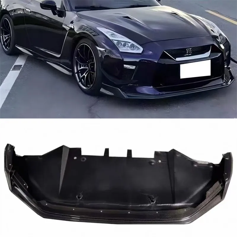 

For GTR R35 2017 2018 2019 2020 2021 2022 2023 ReaI Carbon Fiber Front Bumper Lip Spoiler Kit