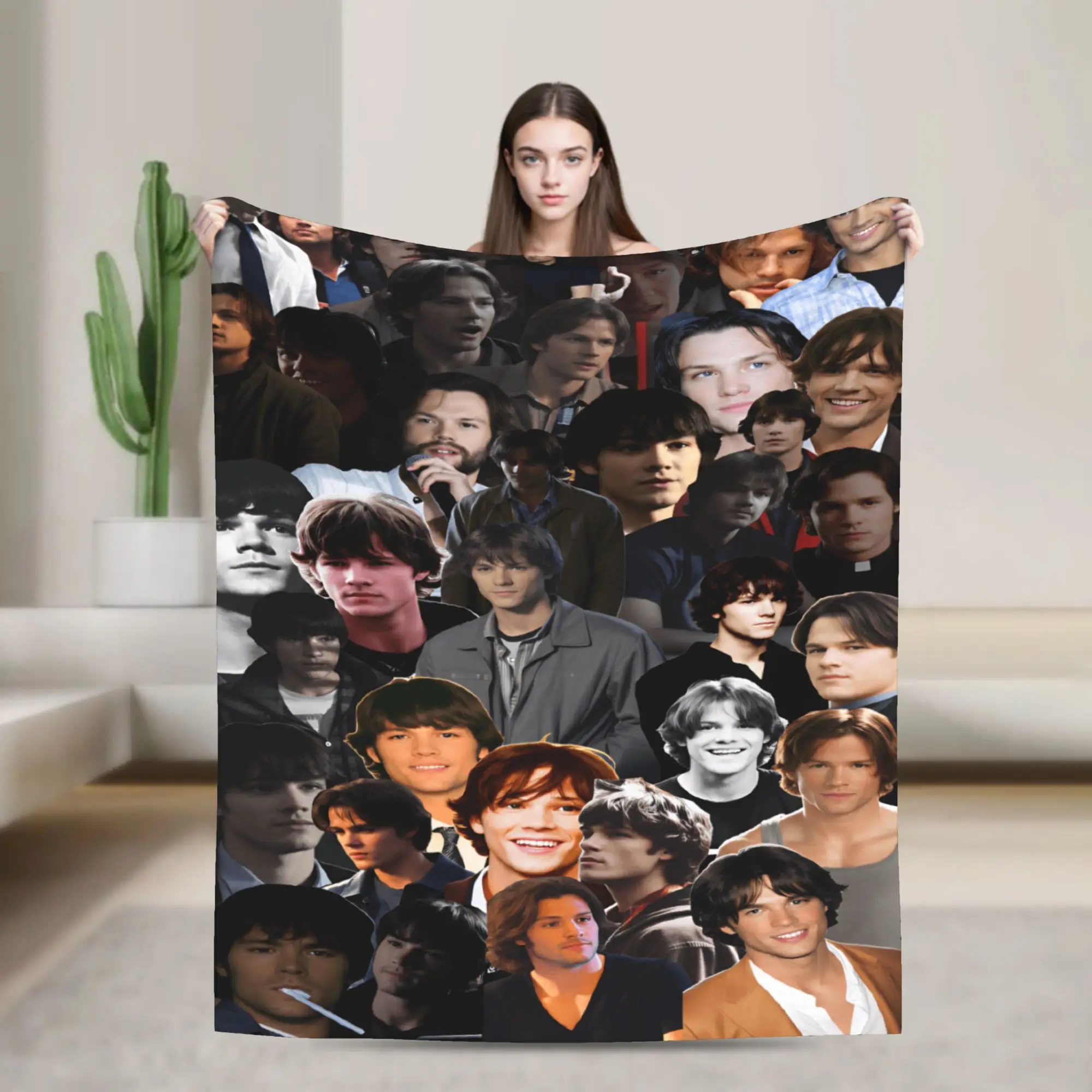 Warm Soft Blanket Camping Sam Winchester Supernatural Throw Blanket  Flannel Bedspread For Couch Chair Pattern Sofa Bed Cover
