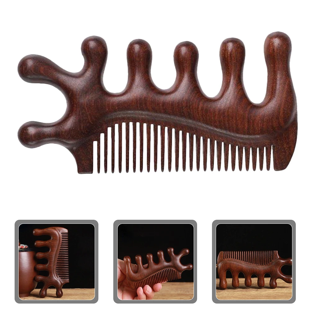 

Ebony Massage Comb Tooth Sandalwood Scalp Head Hair Bristle Scaple Massager Multifunctional