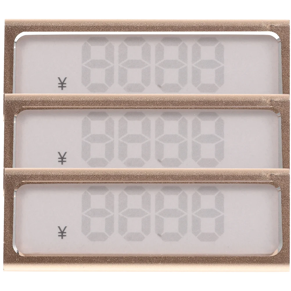 

3pcs Price Tag Display Holder Alloy Cost Label Rack Retail Countertop Stand For Cake Shop Smooth Edges Metal Pricing