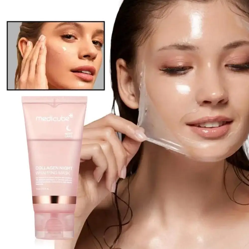 Mascarilla Facial exfoliante para envolver la noche de colágeno, mascarilla de noche coreana de 75ml para hidratación profunda, reparación del cuidado de la piel