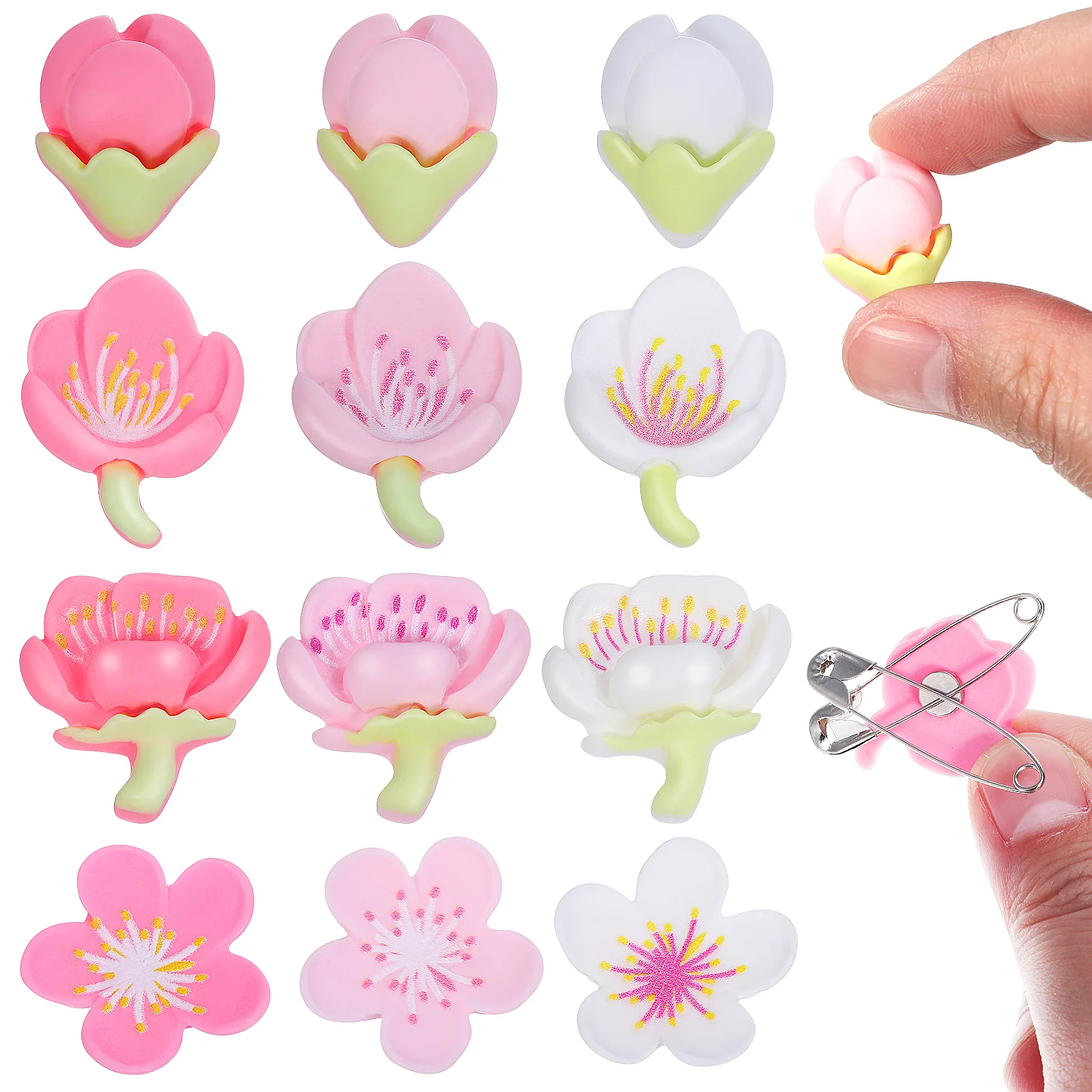 12 Pcs Magnet Refrigerator Flower Fridge Magnets Synthetic Resin White Board Cute