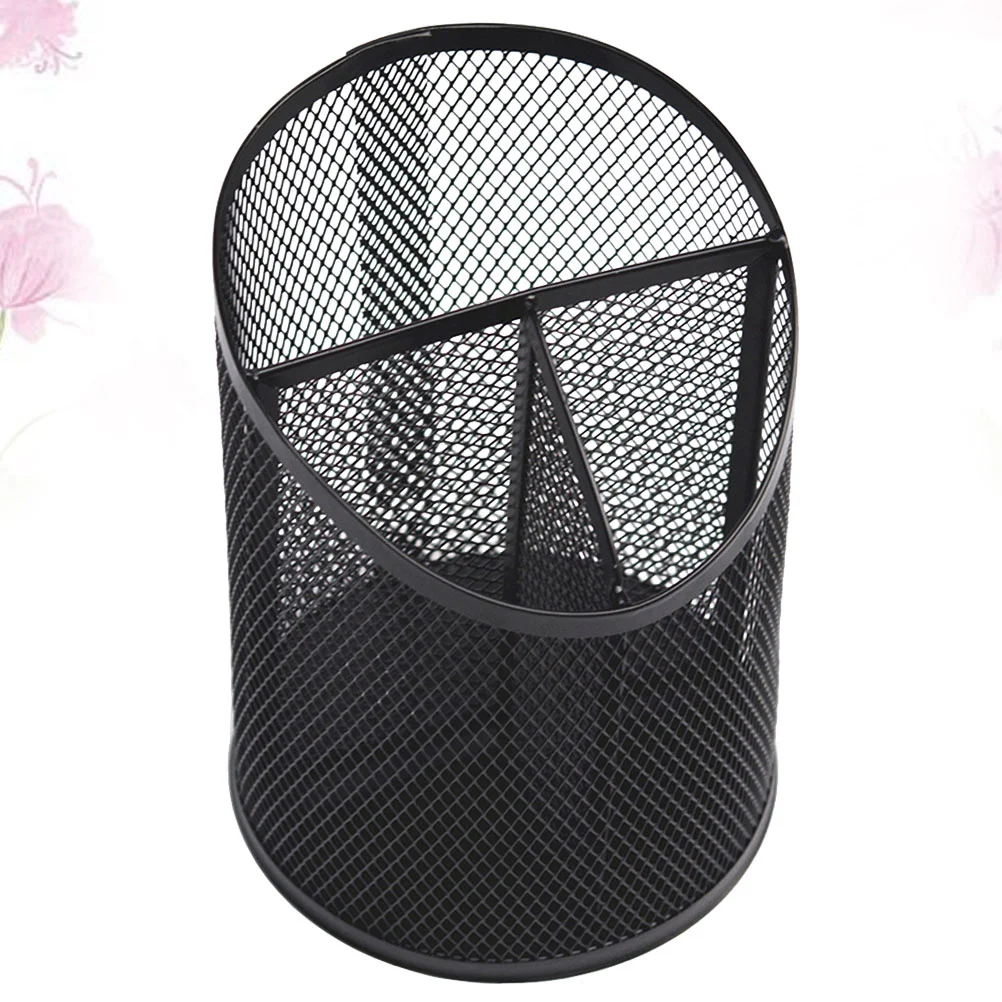 Black Creative Pencil Cups Bevel Pen Container Metal Pencil Holder Desktop Storage Container Decoration Desk Organizer