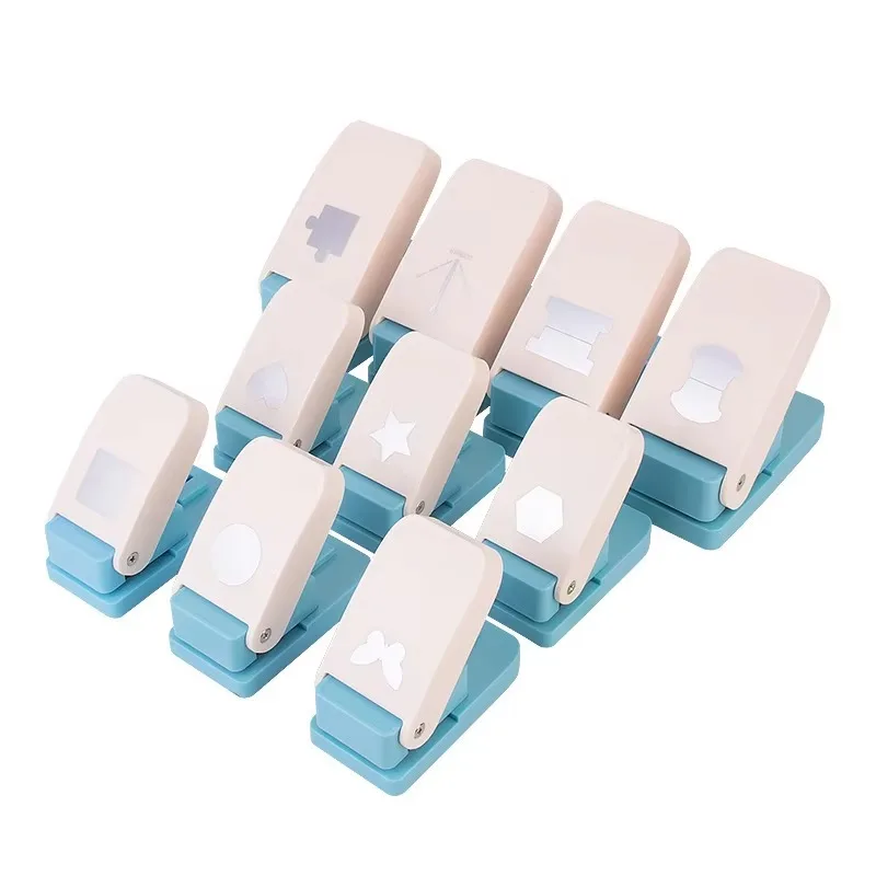 Children's Creative DIY Craft Effort-Saving Card Puncher Embossing Puncher with Multiple Sizes Safe Hole Punches Tool