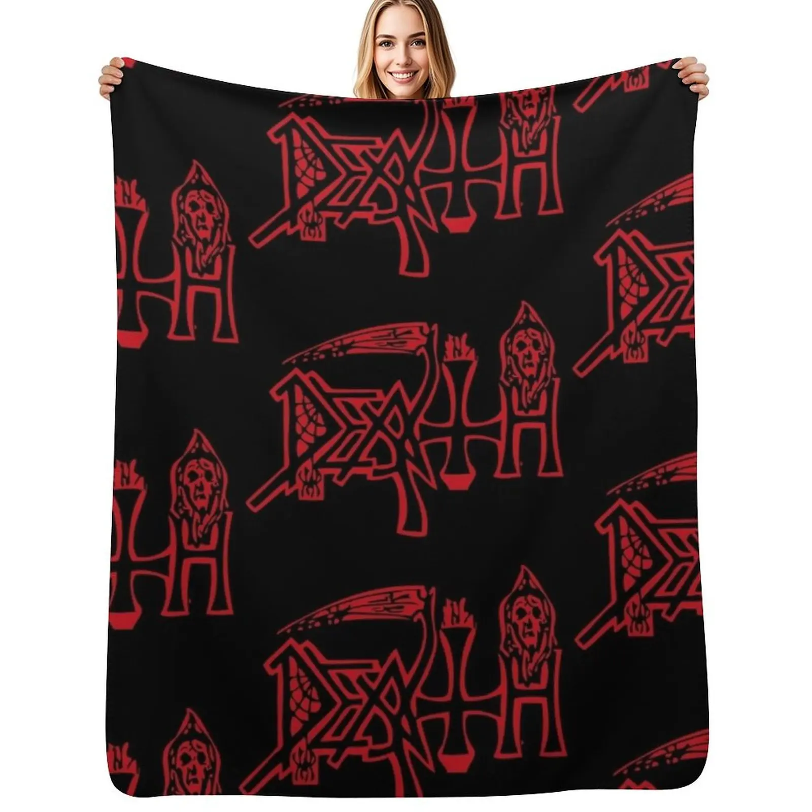 DEATH LOGO Throw Blanket Stylish Decor Blanket Gift for Friends Roommate
