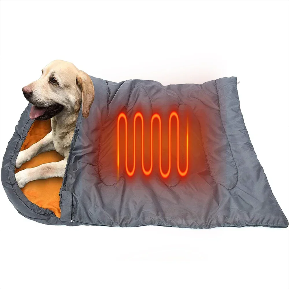 

Electric 5V Dog Travel Bed Heated Sleeping Bag Portable Knitted Polyester Pet Blanket Home Hospital Airplane Waterproof Winter