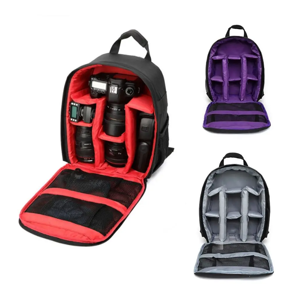 Waterproof Small Camera Backpack Wear Resistant SLR/DSLR Outdoor Camera Bag Padded Dividers Durable Camera Lens Pouch Travel