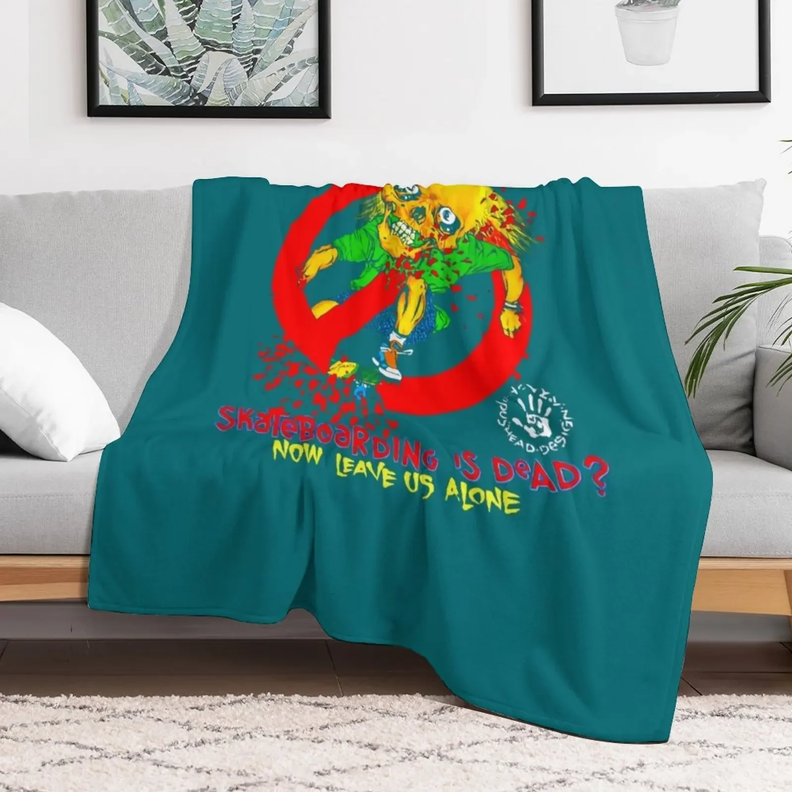 1989 MANIAC Vintage Skateboarding Is Dead Now Leave Us Alone Throw Blanket Cozy Warm Blanket for Bed Room Decor