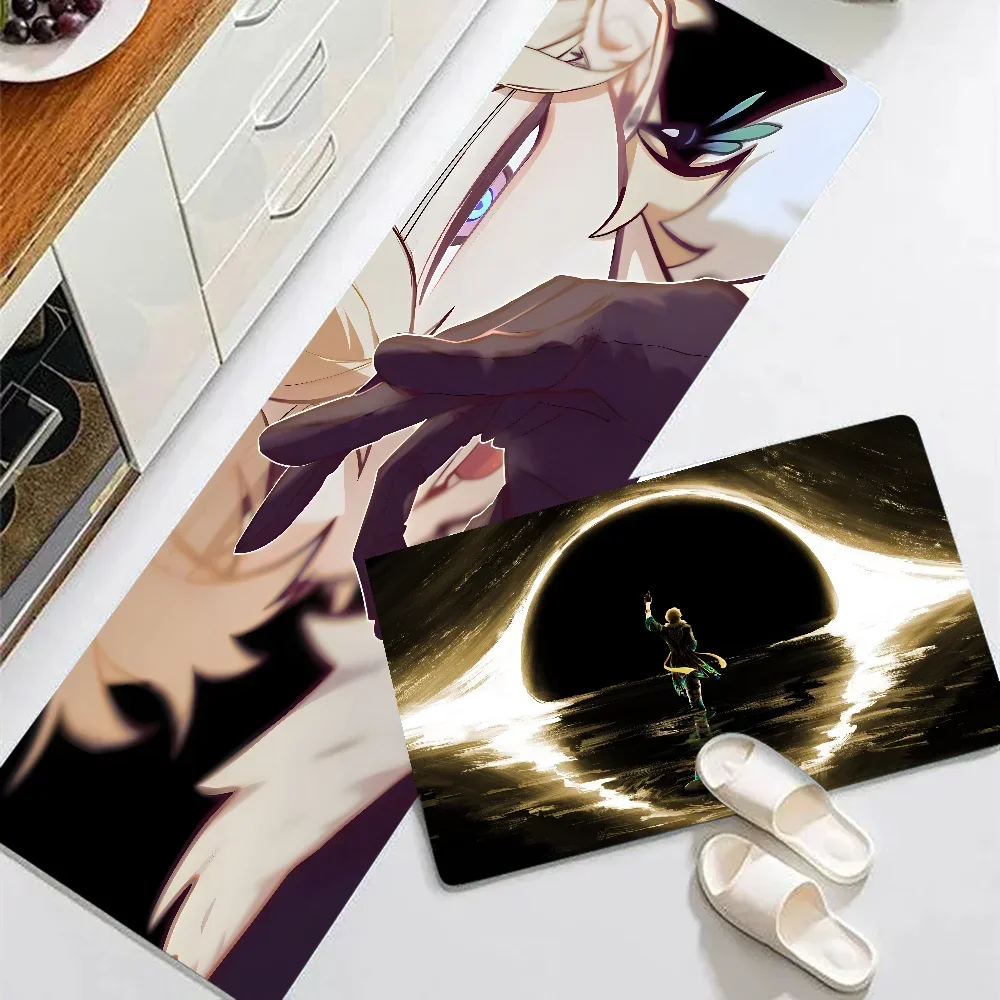 

Honkai Star Rail Aventurine Floor Mat Graphic Printed Flannel Doormats for Bathroom Kitchen Entrance Carpet Home Decor