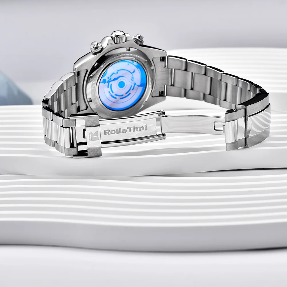 2025 new RollsTimi men's business mechanical watch fashion sapphire automatic men's watch chronograph stainless steel waterproof