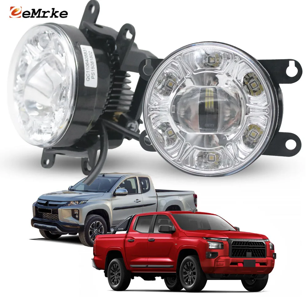Front 18W Led Fog Lights For Mitsubishi Triton L200 2018 2019 2020 2021 2022 2023 2024 DOT. ECE DRL Lamp Daylight E-mark E4
