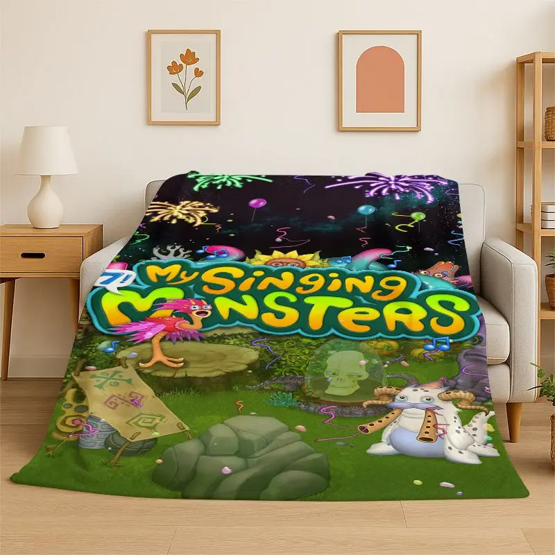 Manta de Franela con Diseño de My Singing Monsters, Suave para Dormitorio, Sala de Estar, Cama, Viajes, Campamento y Picnic
