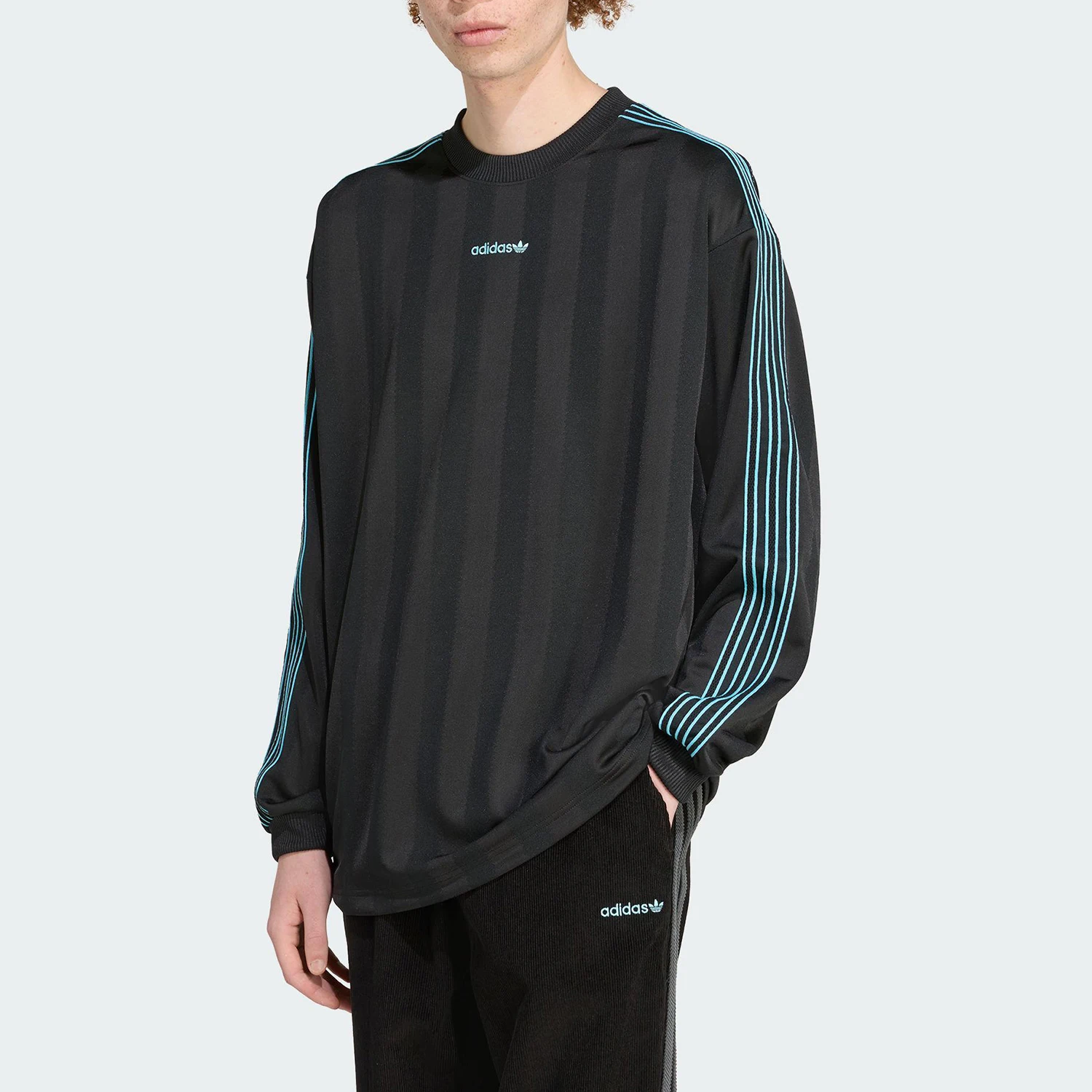 

Оригинальная мужская повседневная свободная спортивная футболка Adidas с длинными рукавами JX3099