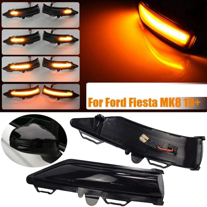 Car Side Rearview Mirror Light LED Turn Signal Lamp For FORD Fiesta MK8 2019+ Dynamic Blinker Indicator Light Replacement Parts