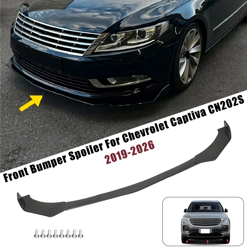 Sport Front Bumper Splitter Spoiler Lip For Chevrolet Captiva CN202S 2019-2026 5Pcs Adjustable Sectional Car Tuning Body Kit