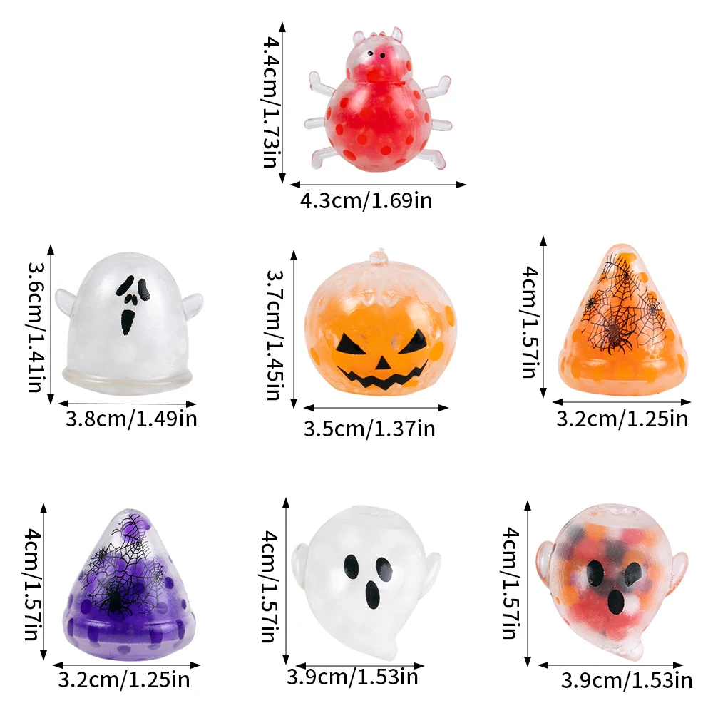 5/10/20pcs Random Style Halloween Mini Stress Ball Squeeze Toy Adults Squeeze Sensory Stress Relief Toy Halloween Party Favors