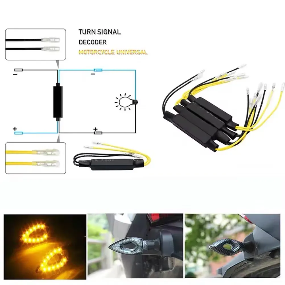 12V 21W Motorcycle Decoder Turn Signal Lights LED Flashing Indicator Load Resistor Lamp Blinker Error Repair Decoder