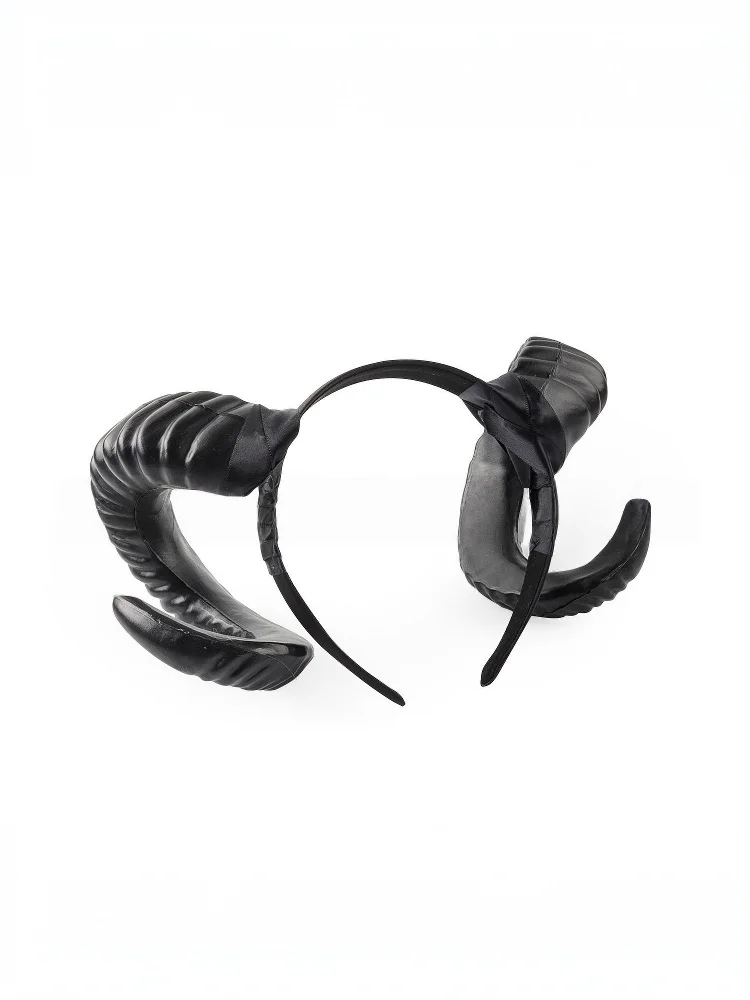 Teufelshorn-Kopfschmuck für Rollenspiele, Mädchen und Jungen, Gotisches Ochsenhorn, Antilopen-Haarreif, Halloween-Party-Kostüm, Dekorative Kopfbedeckung – Detail 9