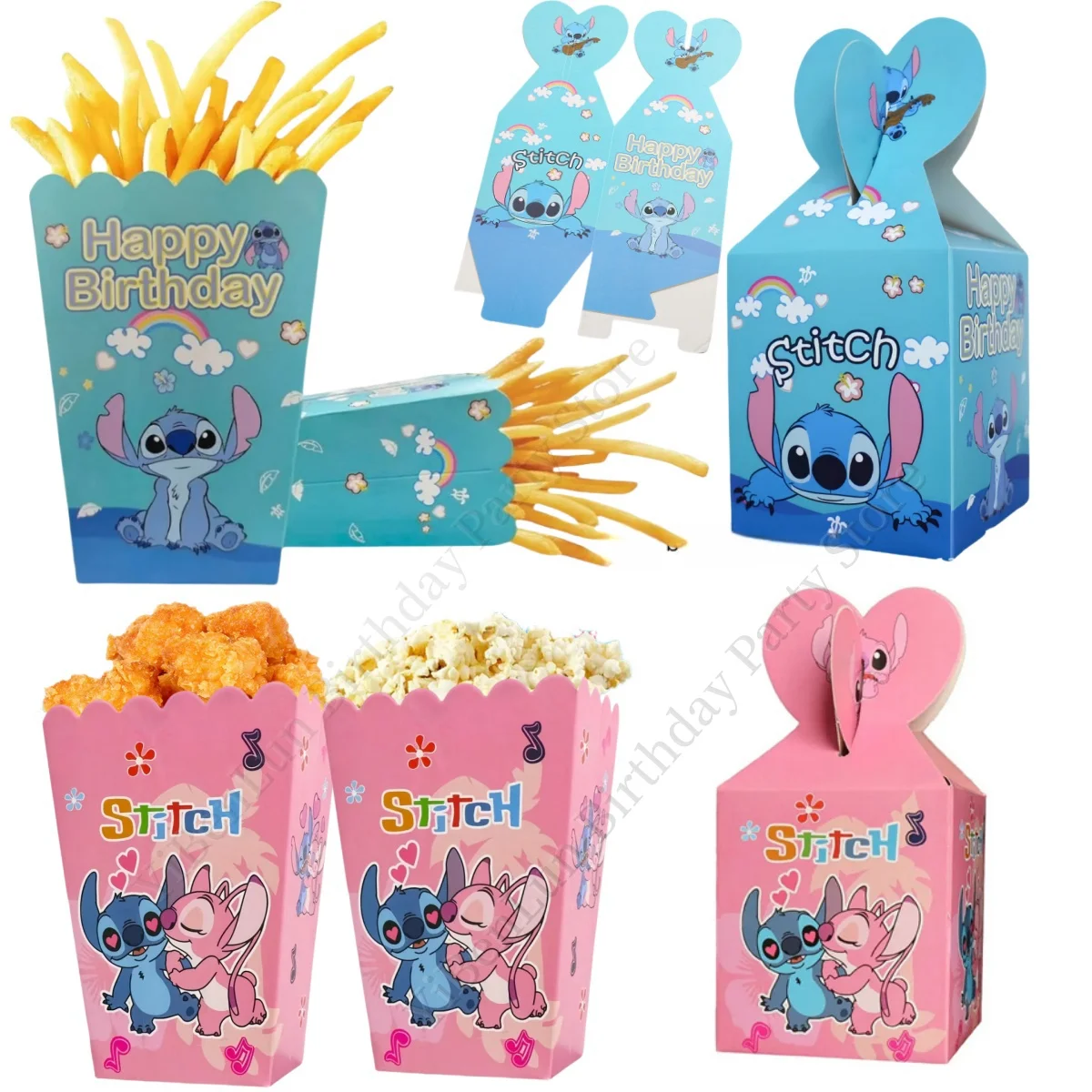 

Disney Lilo Stitch Popcorn Box Birthday Decor Cookies Chocolate Snacks Boxes Candy Box Baby Shower Kids Stitch Party Supplies