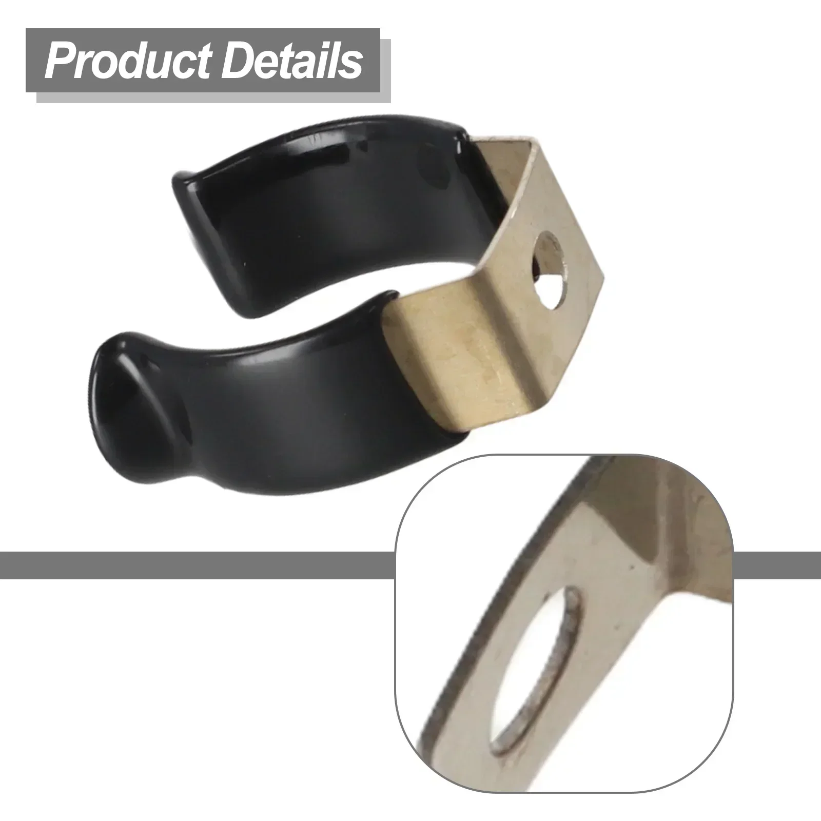 Clip per spugna a molla per strumento base stretta da 10 pezzi Morsetto per tubo Cinghia per attrezzi per carichi pesanti Clip per fibbia in gomma nera in acciaio inossidabile