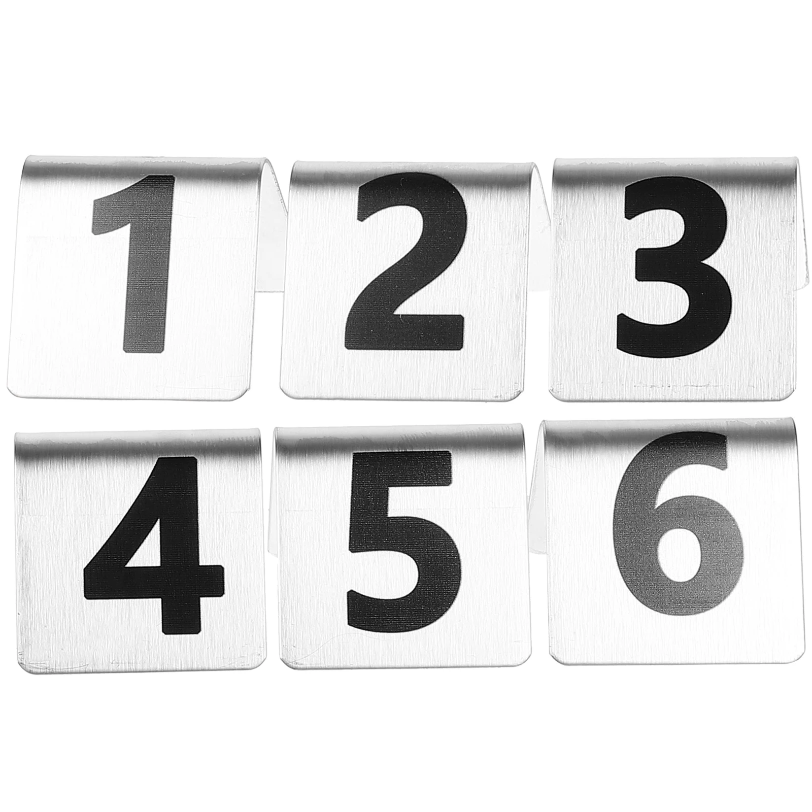 6pcs Stainless Table Wedding Signs For Reception Numbers Double Sided Tent Signs Wedding Banquet Party Number Plates Display
