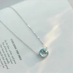 New Mermaid Foam Fish Tail Creative Temperament 925 Sterling Silver Jewelry Not Allergic Fashion Crystal Necklaces XL085
