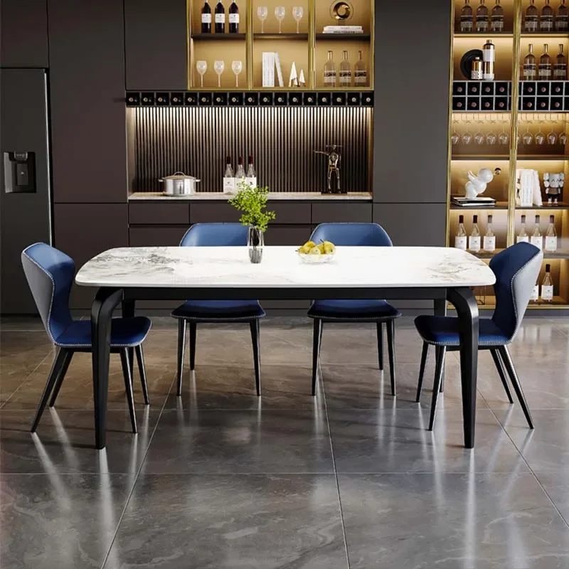 

Legs Metal Waterproof Table Modern Rectangular Design Italian Restaurant Dining Table Chairs Living Room Esstisch Home Furniture