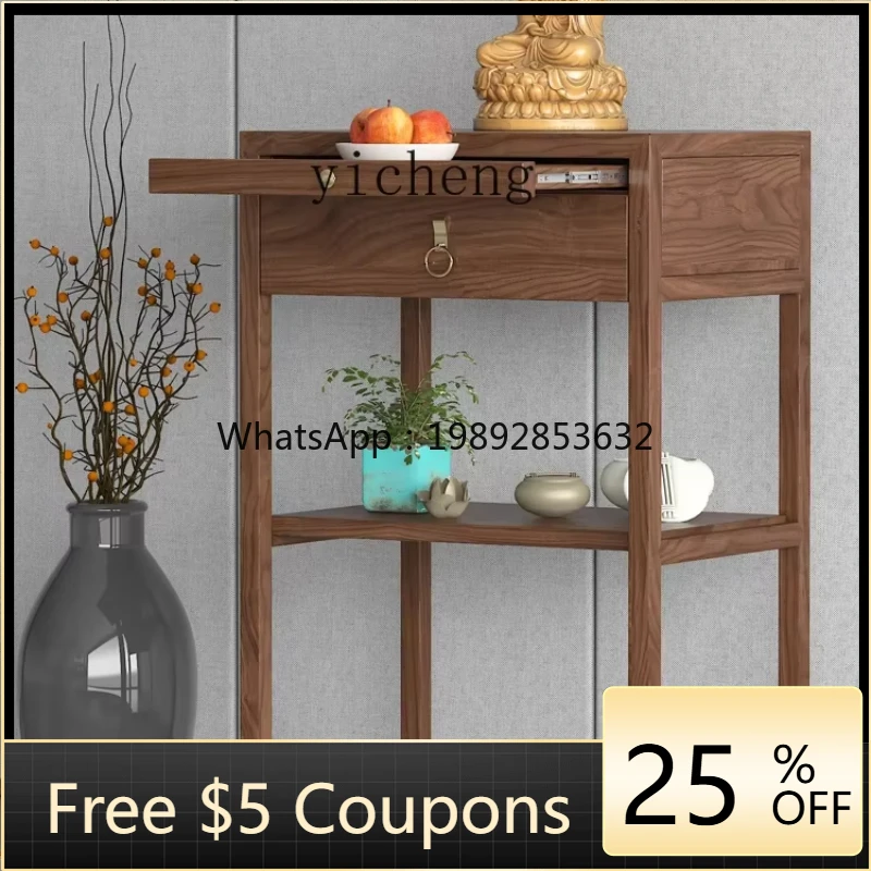 

H3-24 Altar Incense Burner Table Household Modern Minimalist Guanyin Altar Buddha Shrine Living Room Solid Wood Buddha Table