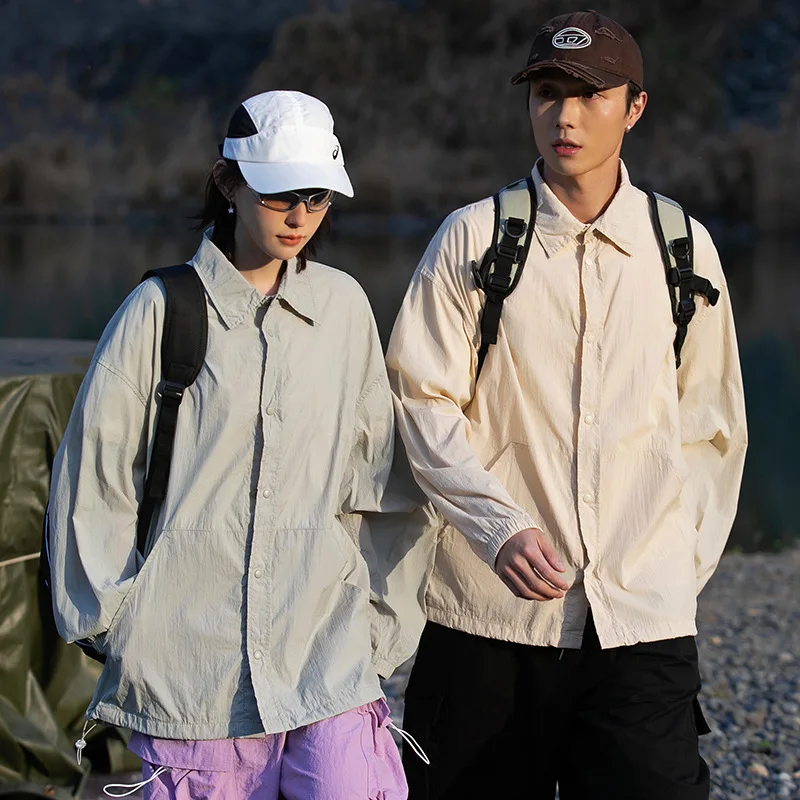 

Sunscreen Clothing Men's Women Ultra-thin Ice Breathable UPF50+ Couple Sunscreen Jacket Soft Soft Outdoor