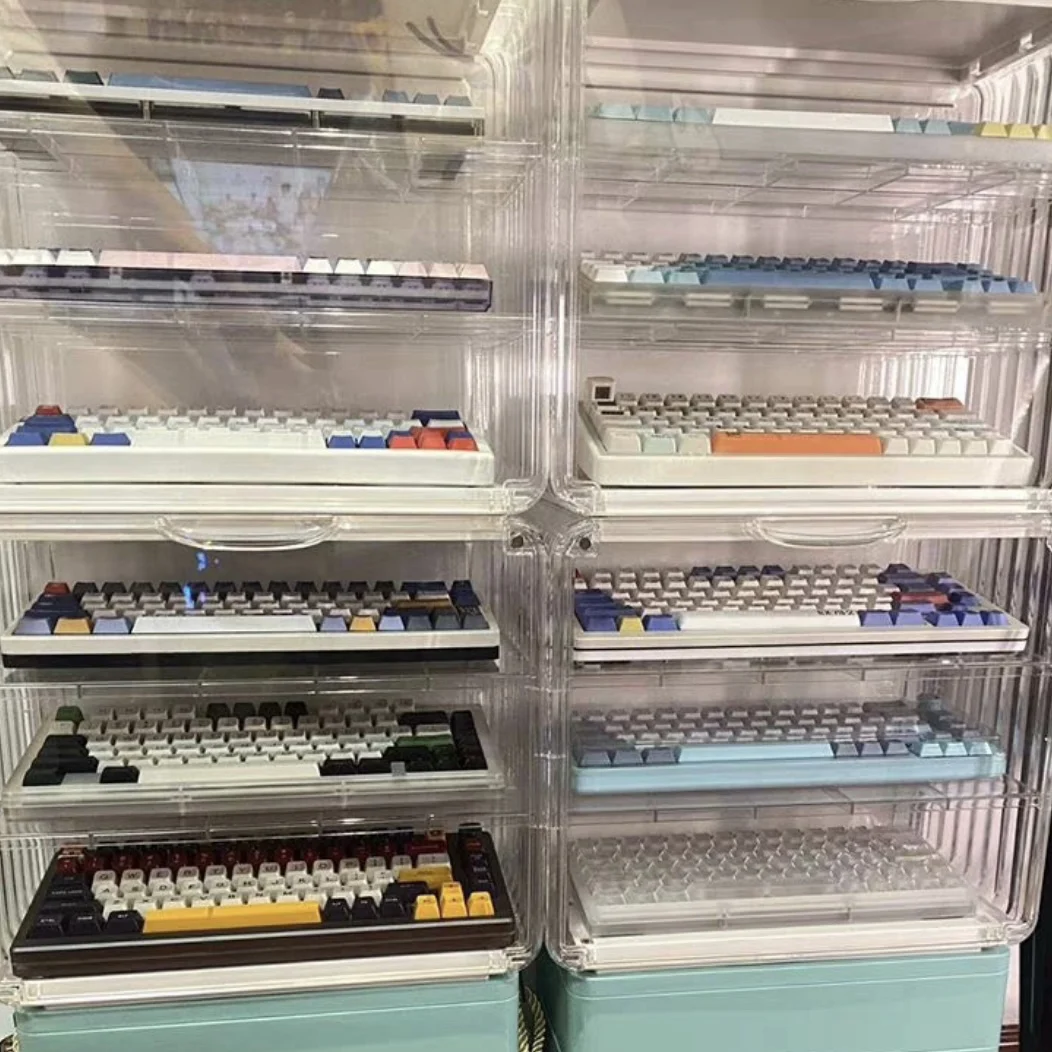 

Transparent Keyboard Mouse Display Case Storage Box Instant Camera Photo owcase Desktop Organizer Ra Acrylic Crt