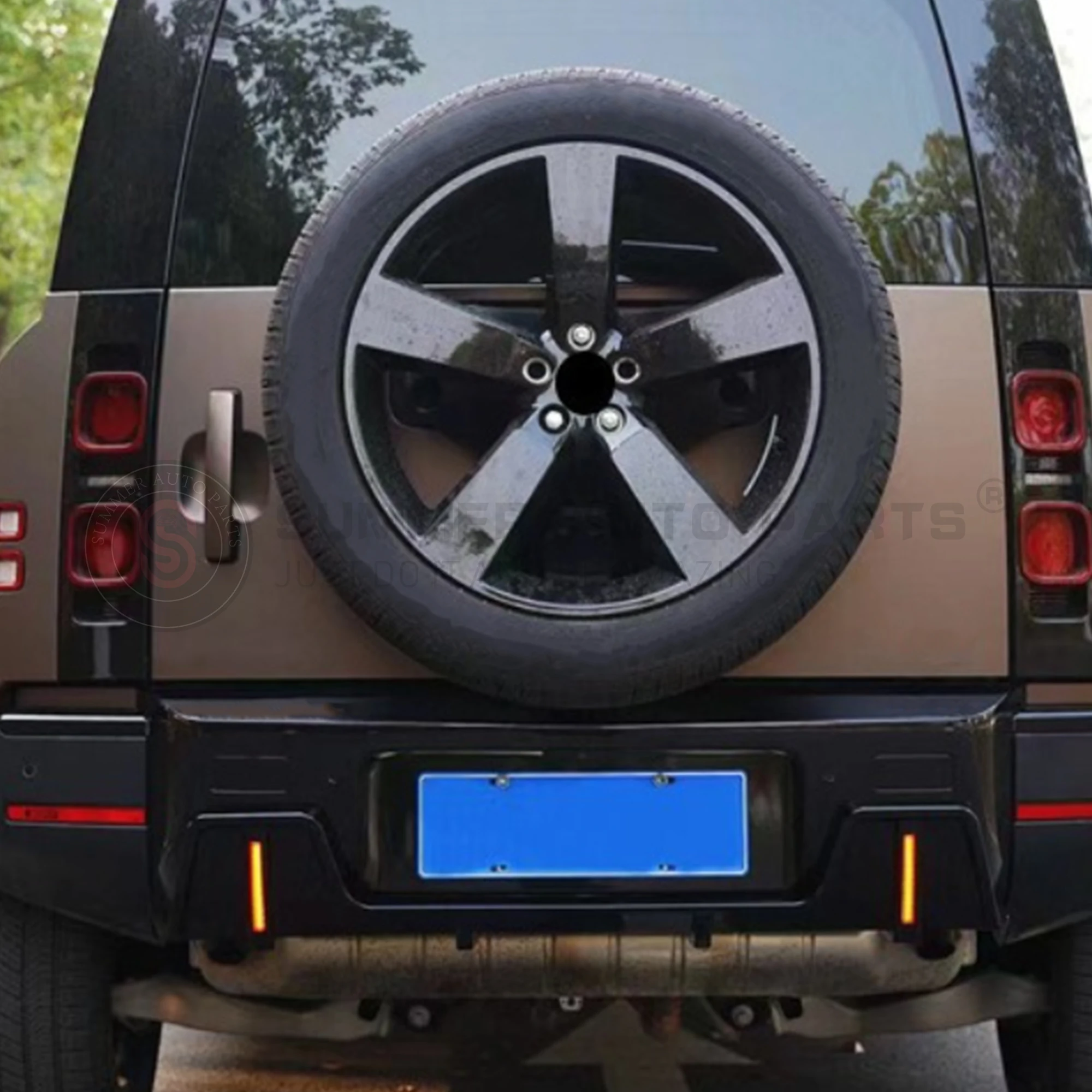 Automotive Parts Abs Rear Bumper Lip Spoiler Diffuser  With Led Light For Landrover Defender Accessories