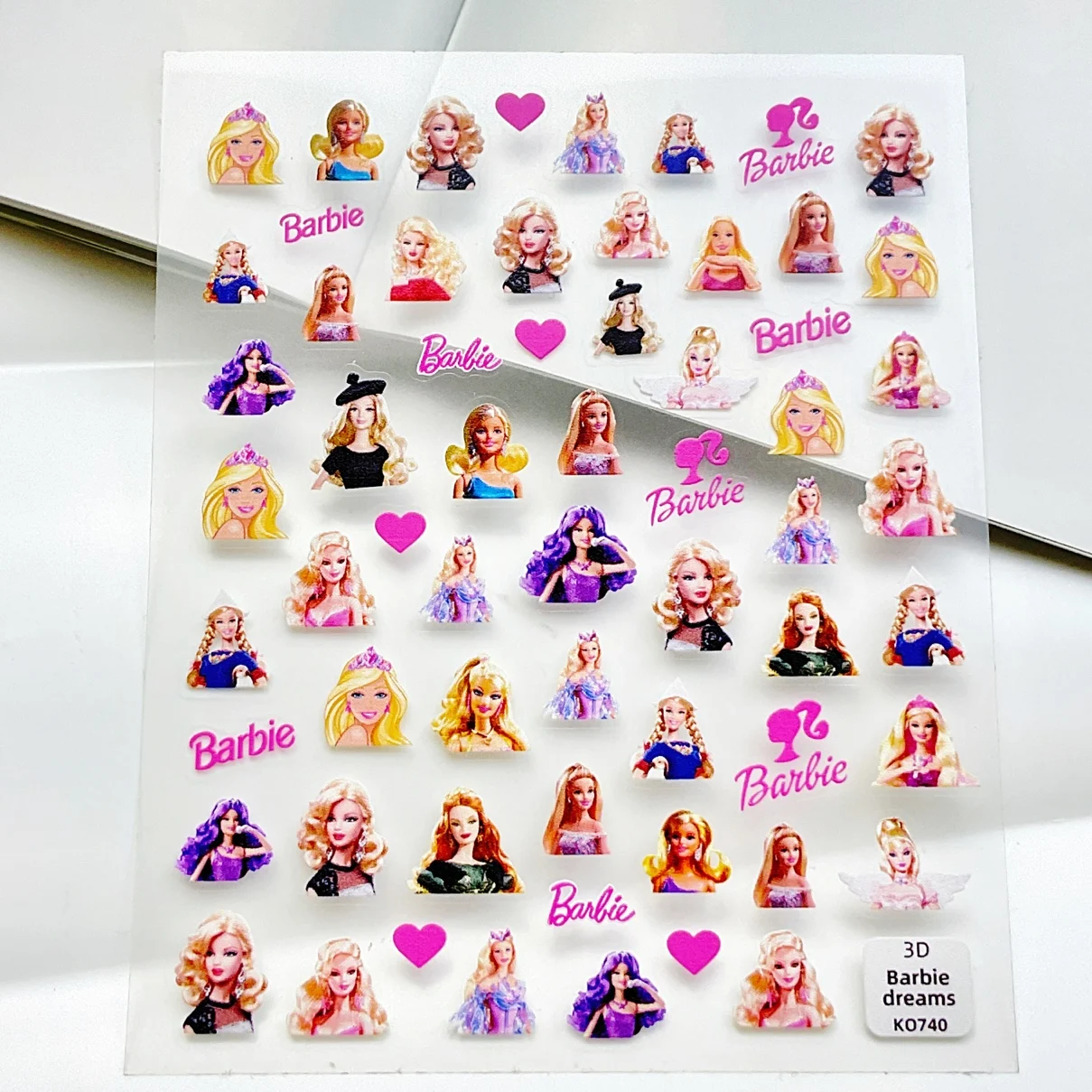 1 sheet Sweet Heart Barbie Nail Art Sweet Cool Millennium Spice Girl Princess Wind sticker nail back adhesive stickers