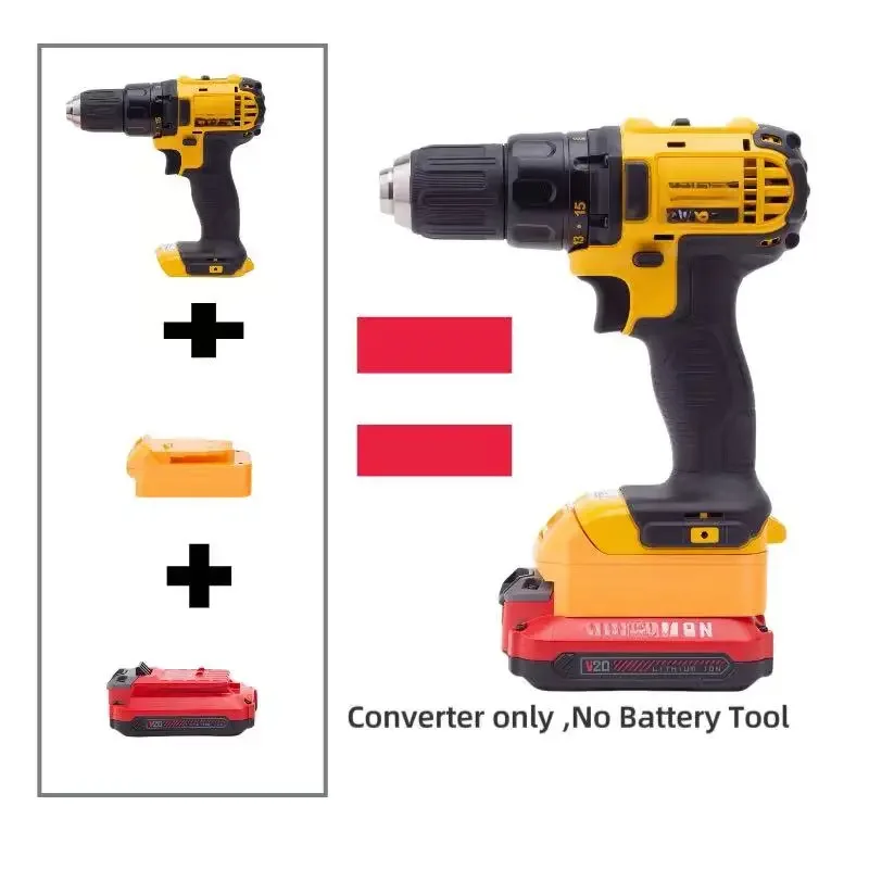 1PCAK Adapter   For Stanley fatmax Craftsman v20 Lithium BatteryConverter To Dewalt 18v  Power Tools Use(No tools and battery)