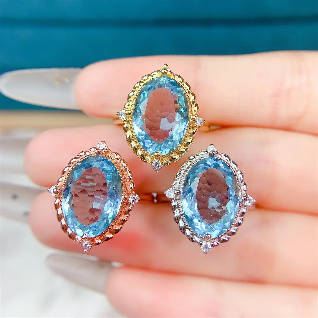 Sophisticated Natural Topaz Ring Shining S925 Sterling Silver,Graceful Ideal Gift for Her To Add Sparkle To Any Occasion