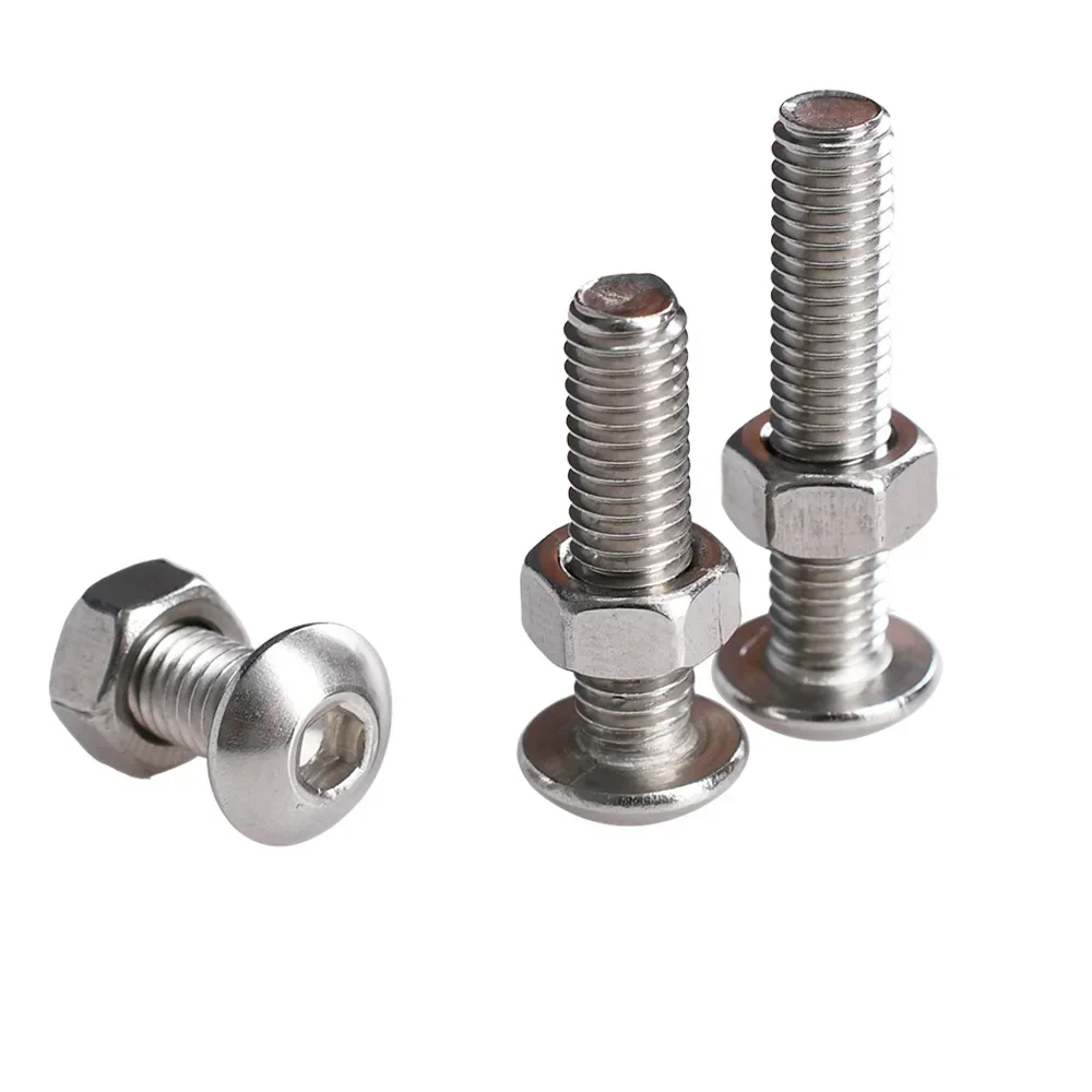 M2 M3 M4 M5 M6 304 Stainless Steel Allen Bolts Nuts Set Threaded Hexagonal Motorcycle Fairing Screws Assortment Screw Bolt Kit