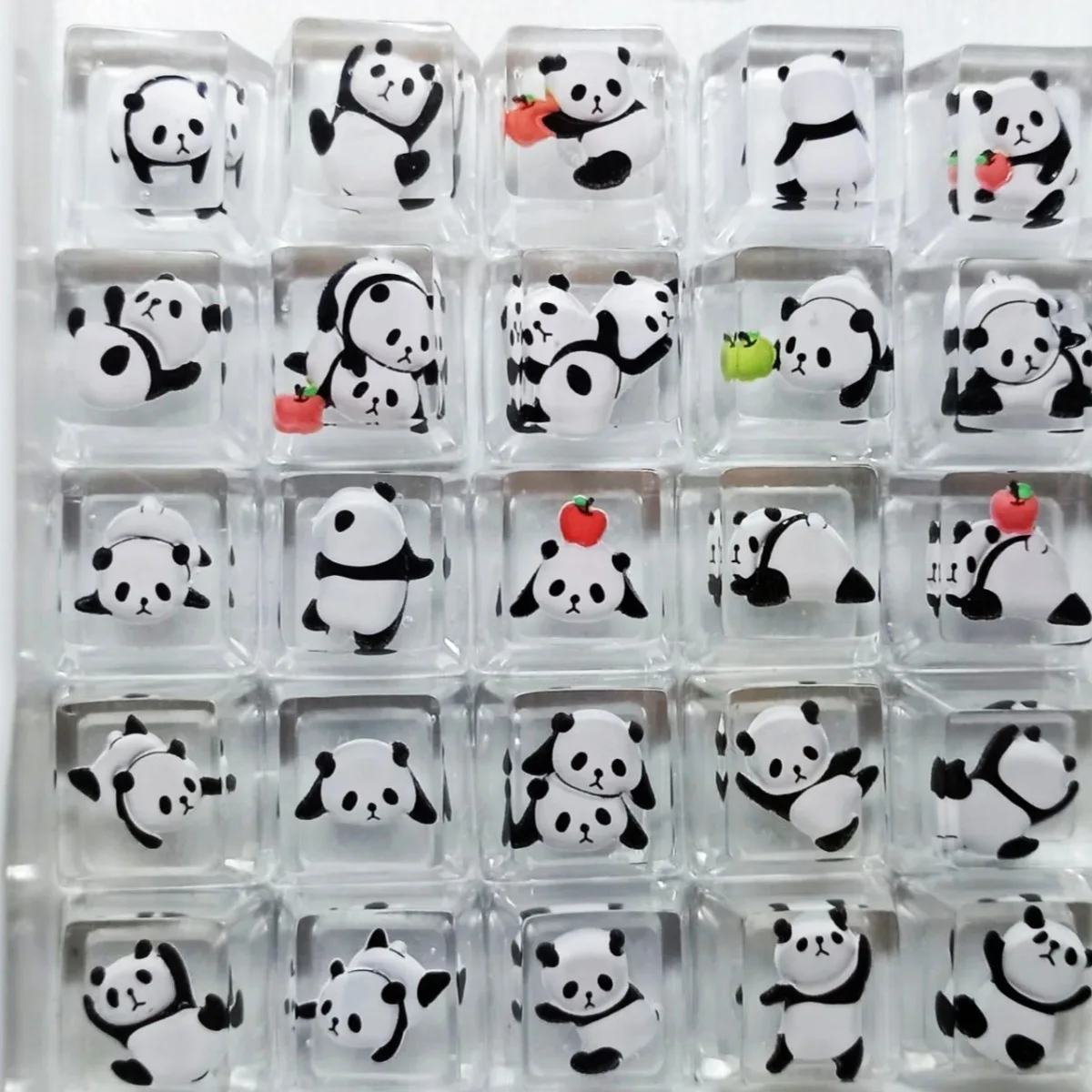 Personalized handmade DIY resin Epoxy cartoon panda keycap Cross axis Mechanical keyboard keycap Single