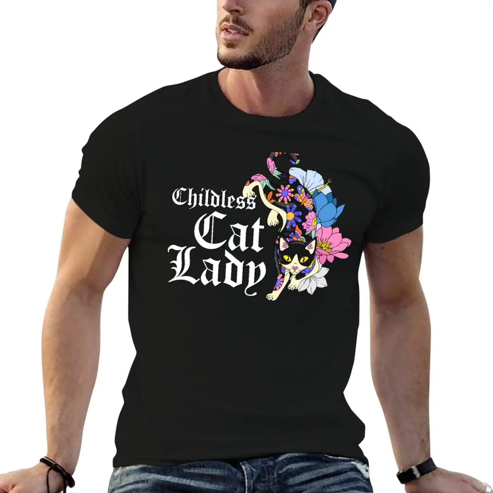 

Lady Childless shirt shirt t cotton man luxury T-Shirt Cat man t