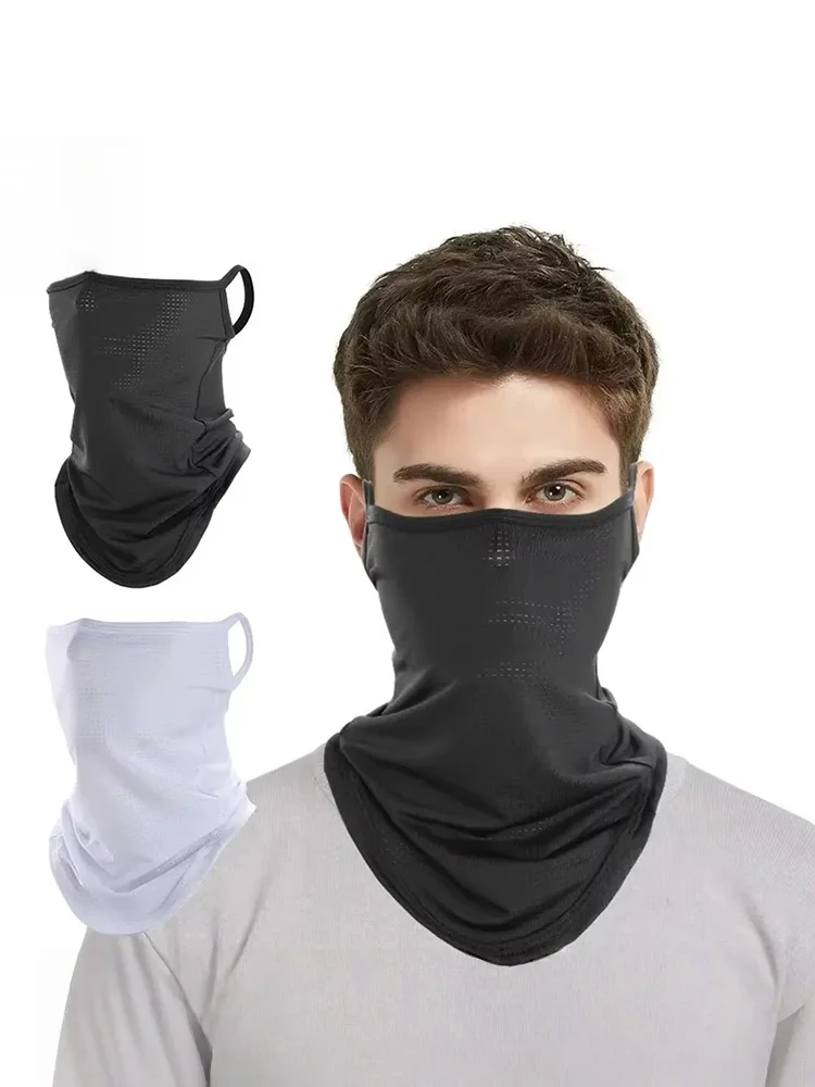 

Breathable scarf-style half-face mask, summer quick-drying neck wrap, decorative ear-hanging sun hat New