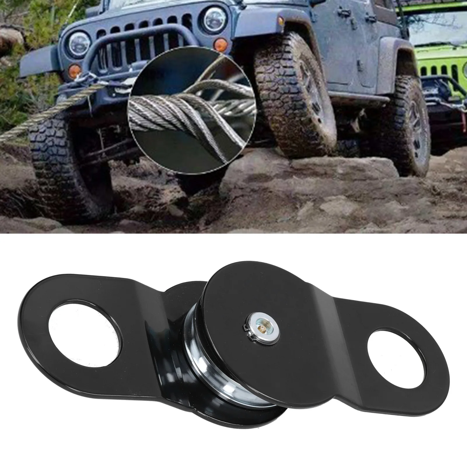 

8 Ton Snatch Block 17600LBS for 5/16in to 1/2in Winch Ropes ATV UTV Off‑Road Trailer Parts Pulley Block Winch Accessories