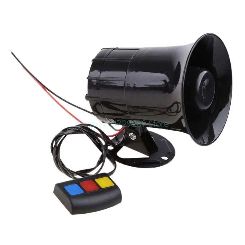 Alarma de advertencia para camión y coche, sirena de policía, bocina para coche, amplificador de altavoz de 3 tonos, bocina de sonido, sistema de micrófono PA de 12V