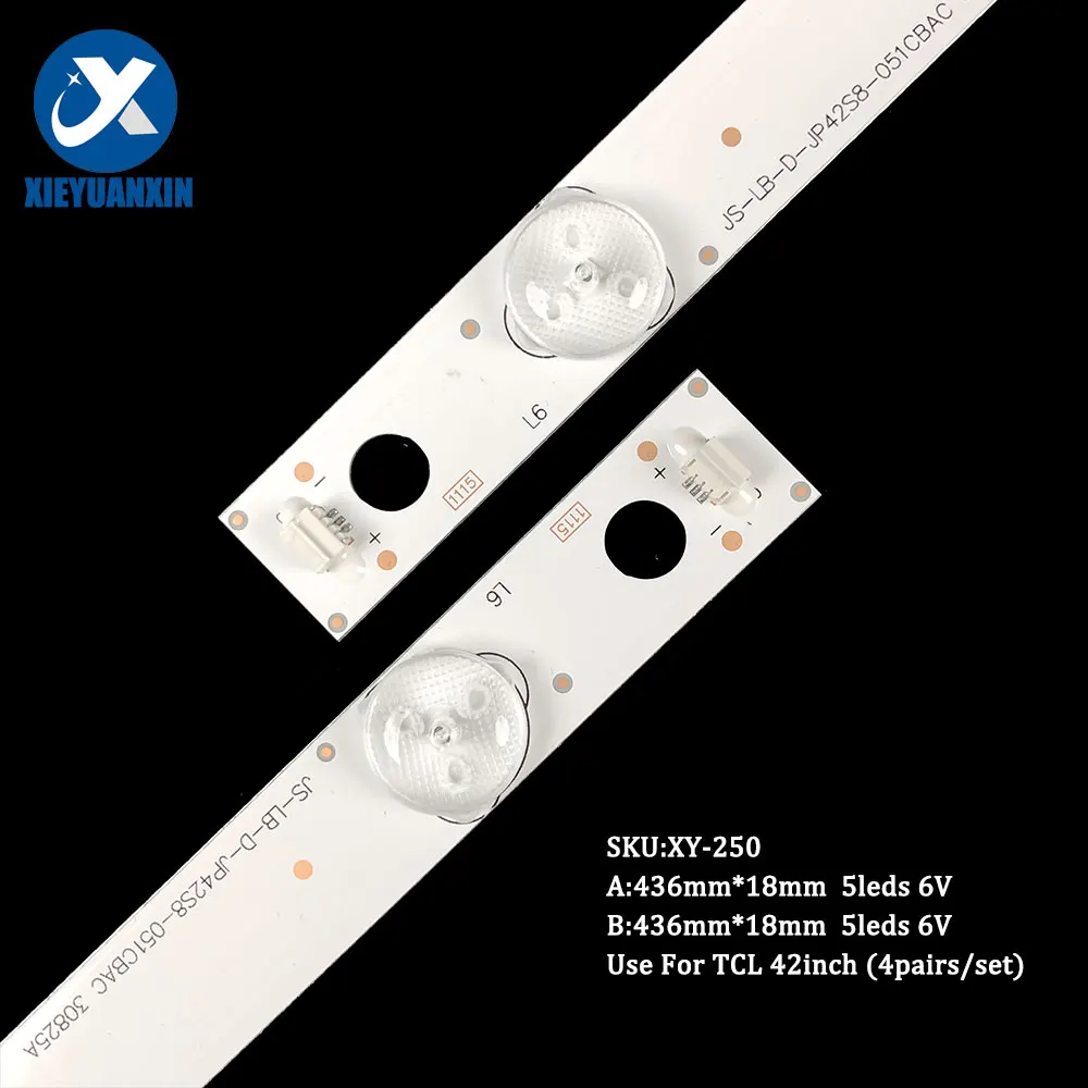 6V 436mm Backlight Tv Repair Parts For TCL Rowa 42inch JS-LB-D-JP42S8-051CBAC 4Pairs/Set Led Light Strip 42C560 LED42C360