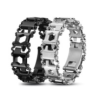 29 in 1 Bracelet Multi-functional Stainless Steel Outdoor Survival Tool Watch Chain Outdoor Mountaineering Cycling Equipment