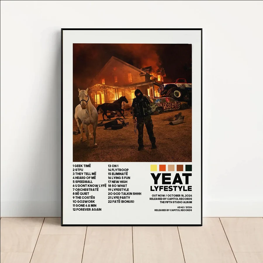 

Poster Prints New Yeat LYFESTYLE 2024 Hip Hop Music Album Cover Wall Art Picture Canvas Painting Living Room Home Decoration