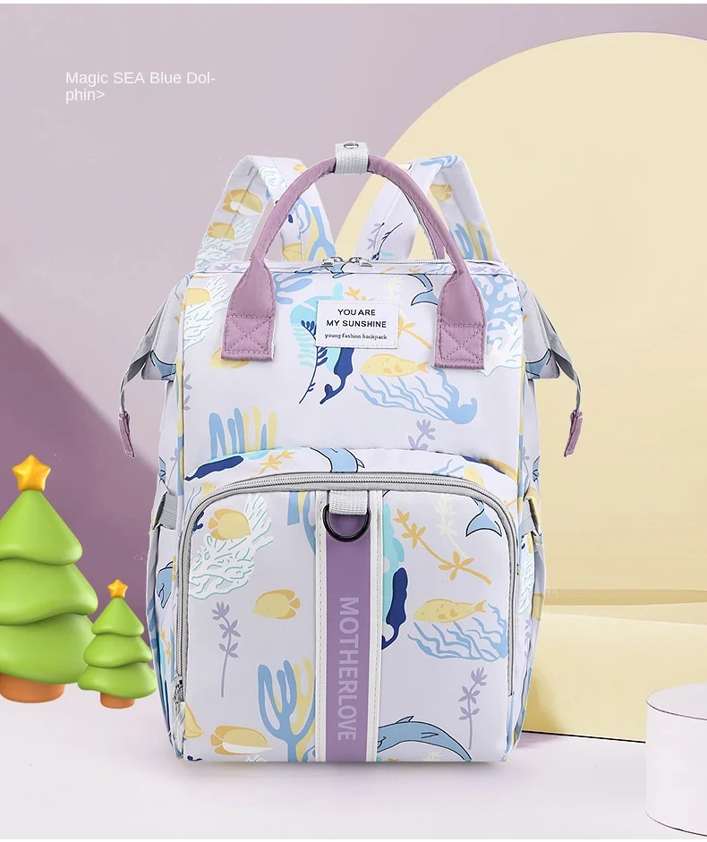 Mummy Bag Mother and Baby Backpack Portable Shoulder Bag Large Capacity Lightweight Crossbody Bag for Outings
