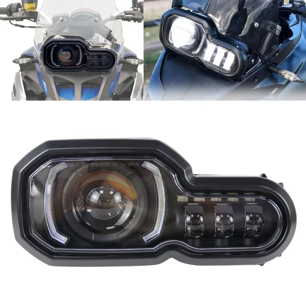 TIYPEOR Faros Delanteros para Motocicleta, Más Brillantes, para F800GS F800R F700GS F650GS Adventure, Conjunto de Faros LED de Proyección !